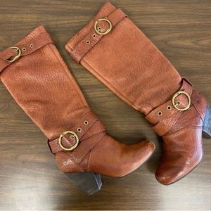 Lucky Brand Candice Pull On Brown Leather Boots Size 6